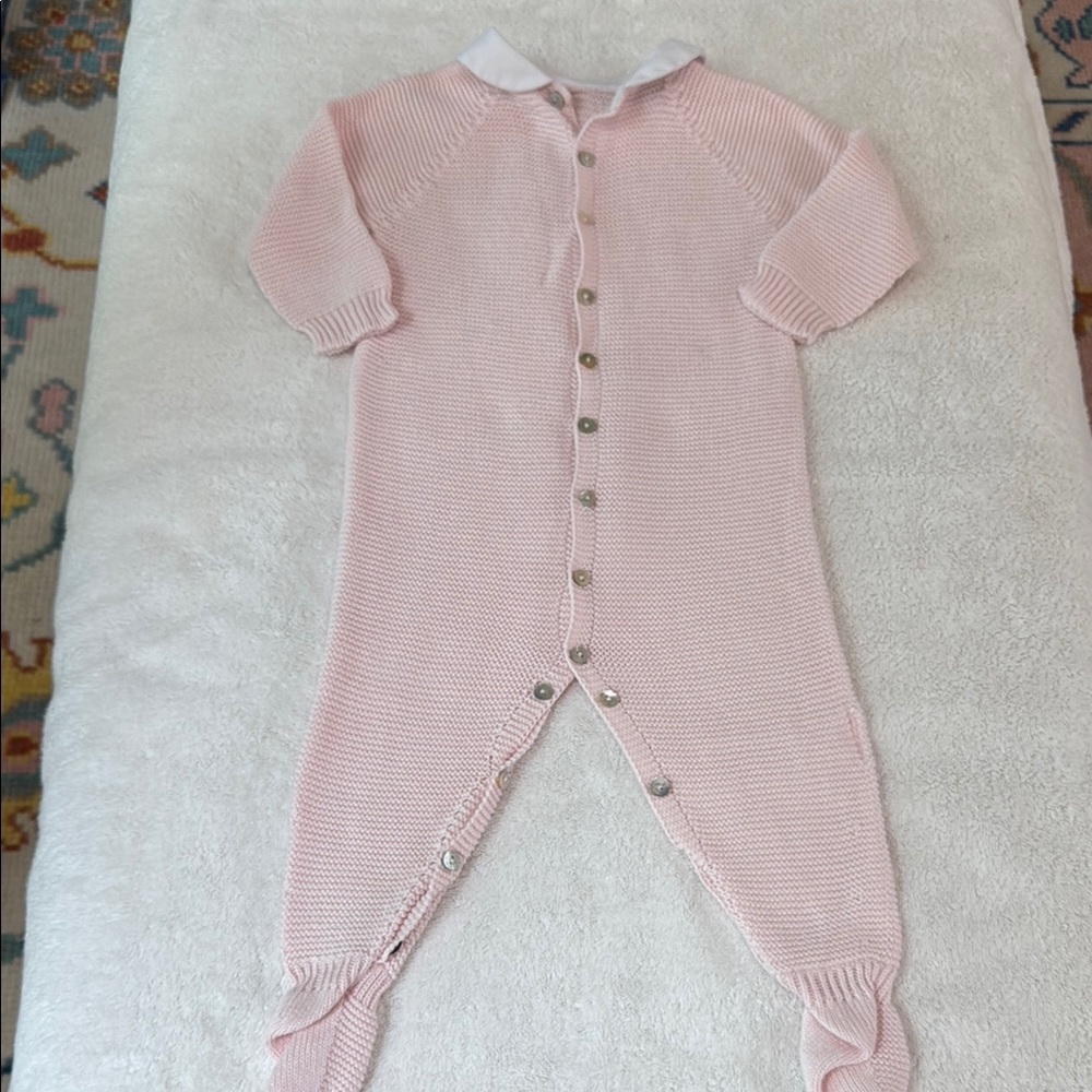 Soft Pink Footie One Piece with Long Sleeves